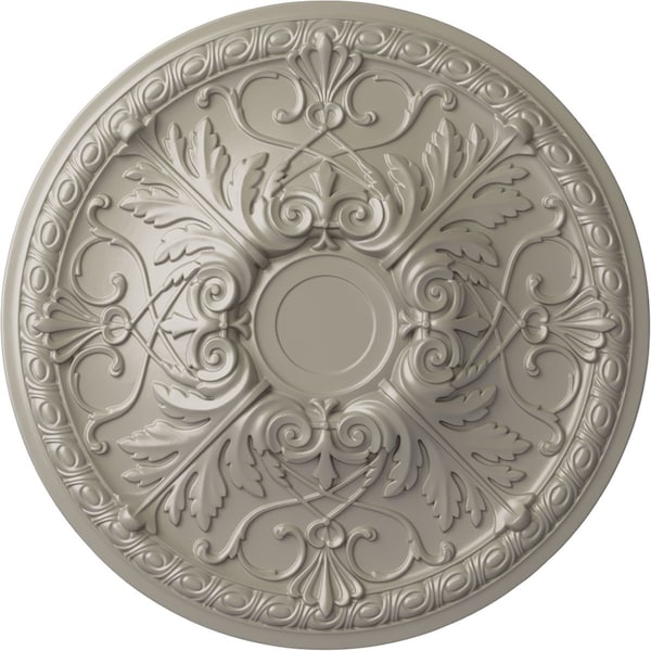 Ekena Millwork Tristan Ceiling Medallion (Fits Canopies up to 5 1/2"), Hand-Painted Pearl White, 26"OD x 3"P CM26TNPWS - main